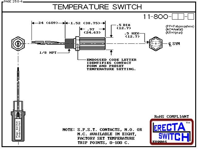 11-800-AC Bimetallic Temperature Switch (Acetal) - Image 3
