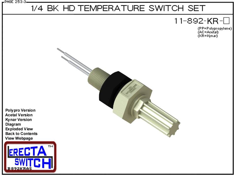 11-892-KR 1/4 Bulkhead Temperature Switch Set (PVDF Kynar) - Image 2