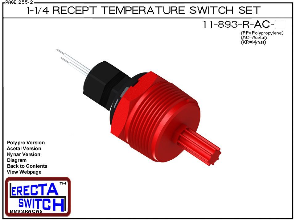 11-893-R-AC Bimetal 1-1/4 Wire Receptacle Temperature Switch Set (Acetal) - Image 2