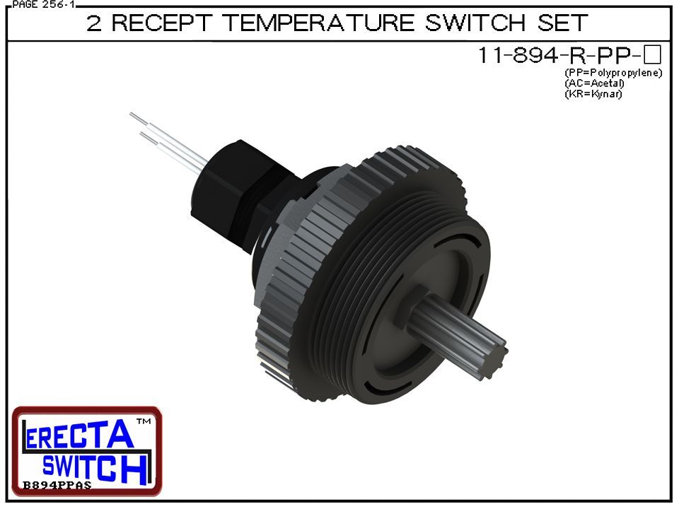 11-894-R-PP Bimetal 2" NPT Wire Receptacle Temperature Switch Set (Polypropylene) - OEM 10 Pack - Image 2
