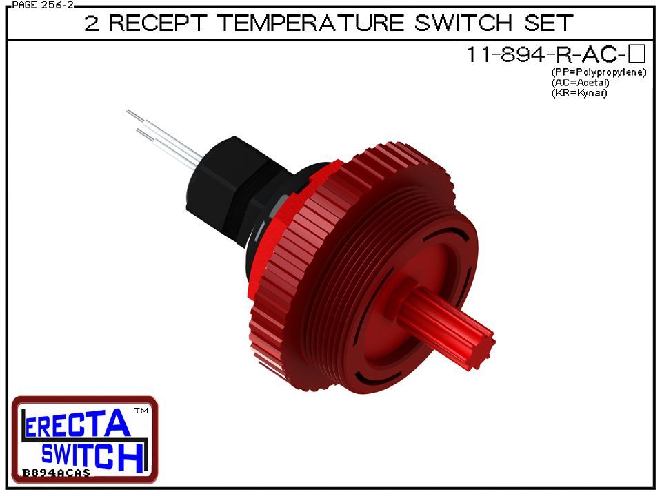 11-894-R-AC Bimetal 2" NPT Wire Receptacle Temperature Switch Set (Acetal) - OEM 10 Pack - Image 2