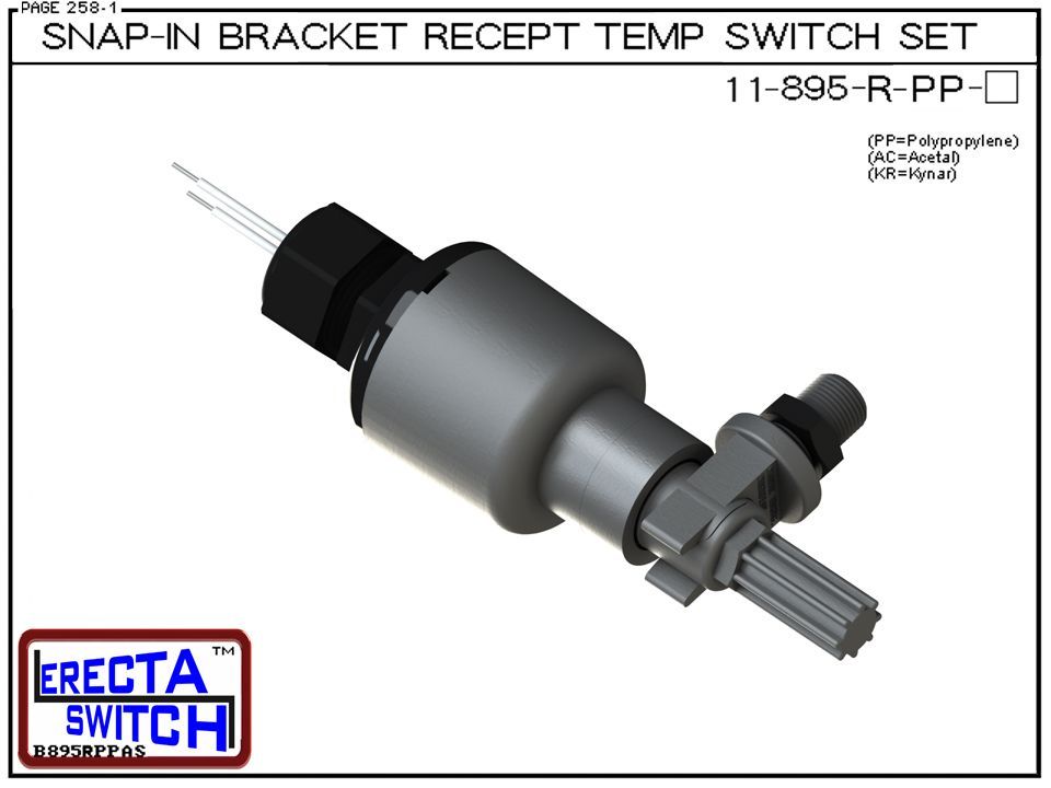11-895-R-PP Bimetal Receptacle / Snap-In Bracket Mounted Temperature Switch Set (Polypropylene) - OEM 10 Pack - Image 2