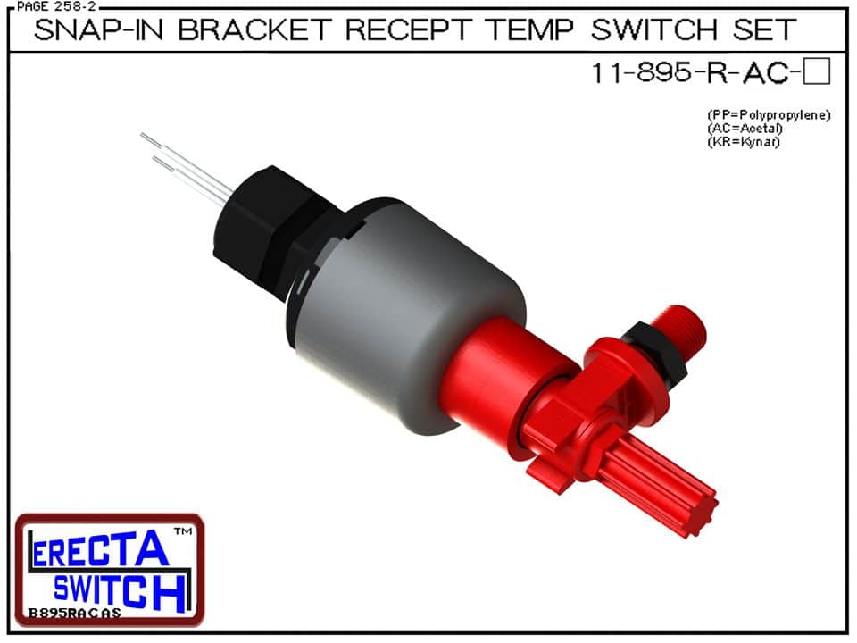 11-895-R-AC Bimetal Receptacle / Snap-In Bracket Mounted Temperature Switch Set (Acetal) - OEM 10 Pack - Image 2
