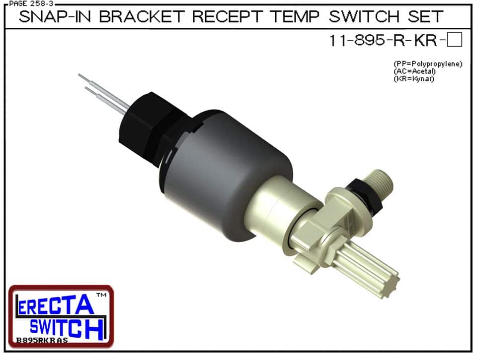 11-895-R-KR Bimetal 1-1/4 NPT Wire Receptacle Temperature Switch Set (PVDF Kynar) - OEM 10 Pack - Image 2