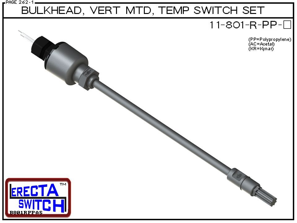 11-801-R-PP 1/4 Bulkhead Mounted Wiring Receptacle Temperature Probe / Bimetal Temperature Switch Set (Polypropylene) - Image 2