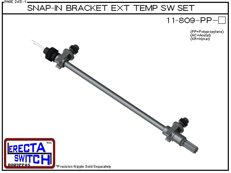 11-809-PP Snap-In Bracket Temperature Probe / Bimetal Temperature Switch Set (Polypropylene) - Image 2
