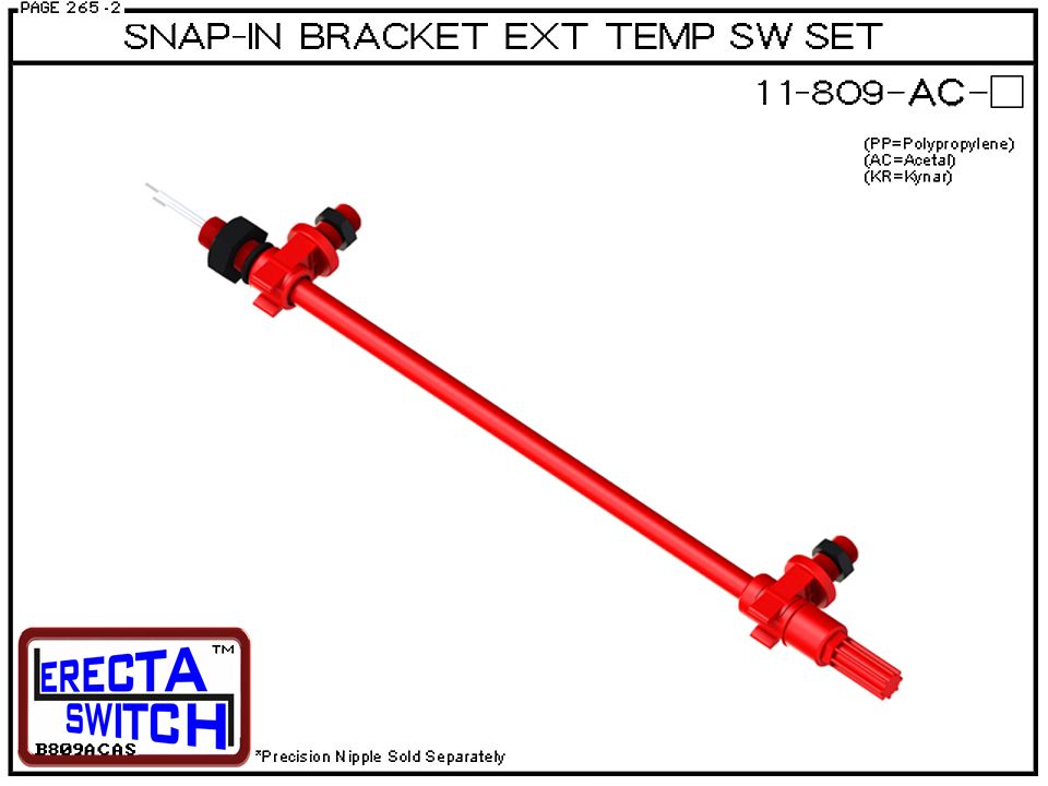 11-809-AC Snap-In Bracket Temperature Probe / Bimetal Temperature Switch Set (Acetal) - Image 2