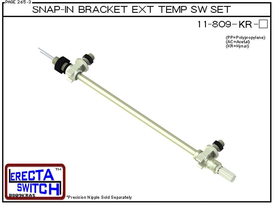 11-809-KR Snap-In Bracket Temperature Probe / Bimetal Temperature Switch Set (PVDF Kynar) - Image 2