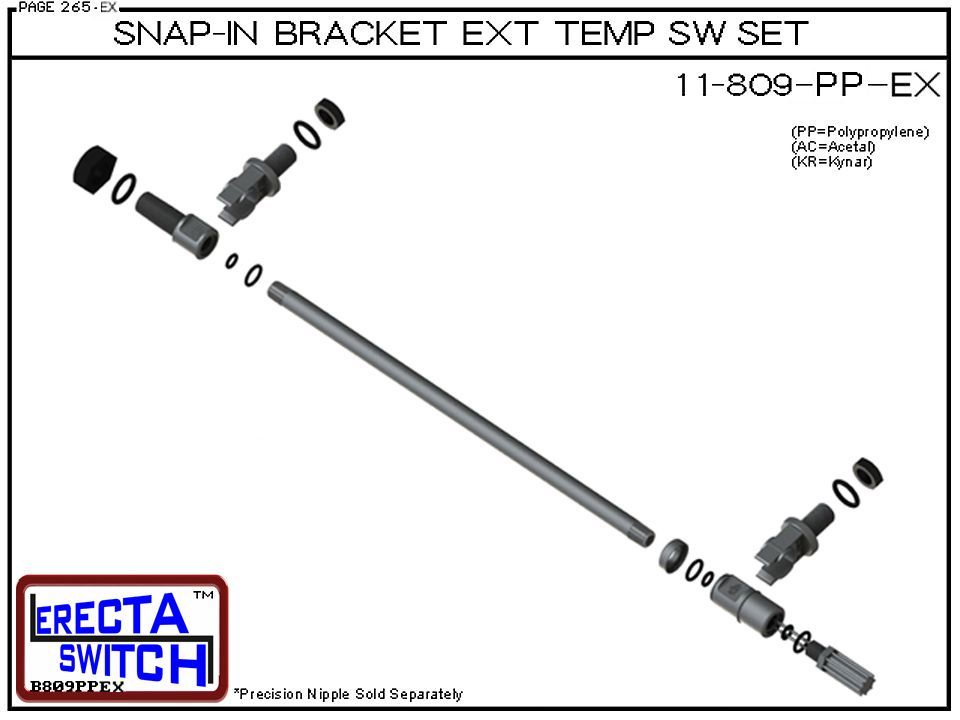 11-809-KR Snap-In Bracket Temperature Probe / Bimetal Temperature Switch Set (PVDF Kynar) - Image 4