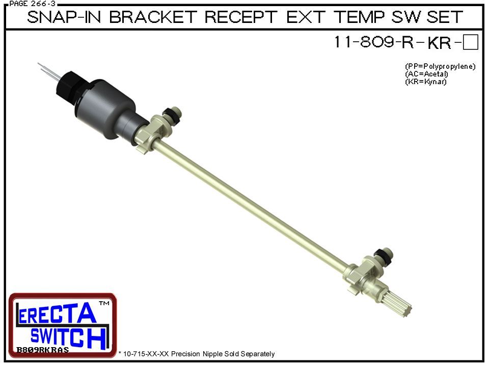 11-809-R-KR Snap-In Bracket Mounted Wiring Receptacle Temperature Probe / Bimetal Temperature Switch Set (PVDF Kynar) - Image 2