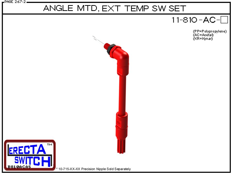 11-810-AC Angle Connector Mounted Extended Temperature Probe / Bimetal Temperature Switch Set (Acetal) - OEM 10 Pack - Image 2