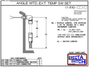 11-810-AC Angle Connector Mounted Extended Temperature Probe / Bimetal Temperature Switch Set (Acetal) - Image 3