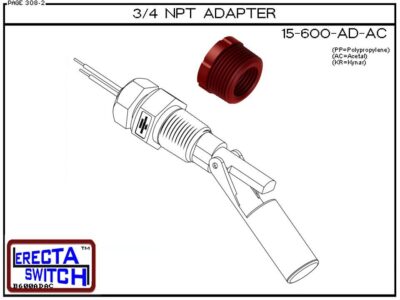 15-600-AD-AC 3/4 NPT Adapter (Acetal)